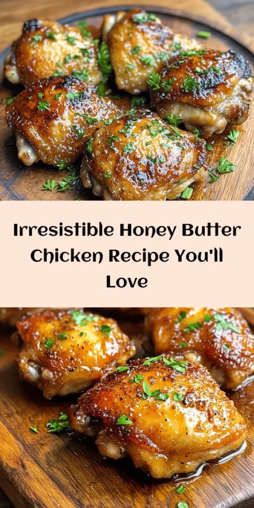 Looking for a delicious meal that perfectly balances sweet and savory? Try this Honey Butter Chicken recipe! With crispy chicken thighs coated in a rich honey-butter glaze, this dish is sure to tantalize your taste buds. Ideal for family dinners or gatherings, it's versatile and simple to make. Serve it with rice, roasted veggies, or a fresh salad for a complete meal. Discover the joy of cooking with this delightful recipe! #HoneyButterChicken #ComfortFood #HomemadeDeliciousness #SweetAndSavory #DinnerInspo