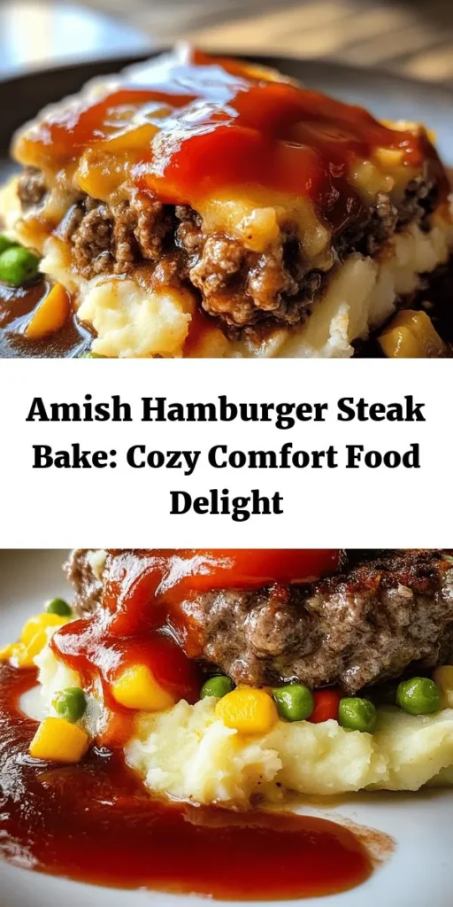 Discover the warmth and nostalgia of Amish Hamburger Steak Bake, a classic comfort food that brings family and friends together! This hearty dish features ground beef, savory onions and garlic, mixed vegetables, and a creamy topping of mashed potatoes. Perfect for any occasion, our step-by-step guide will help even novice cooks create this flavorful meal at home. Embrace the joy of simple, wholesome cooking! #ComfortFood #AmishCooking #FamilyFavorites #HeartyMeals #HomemadeDeliciousness
