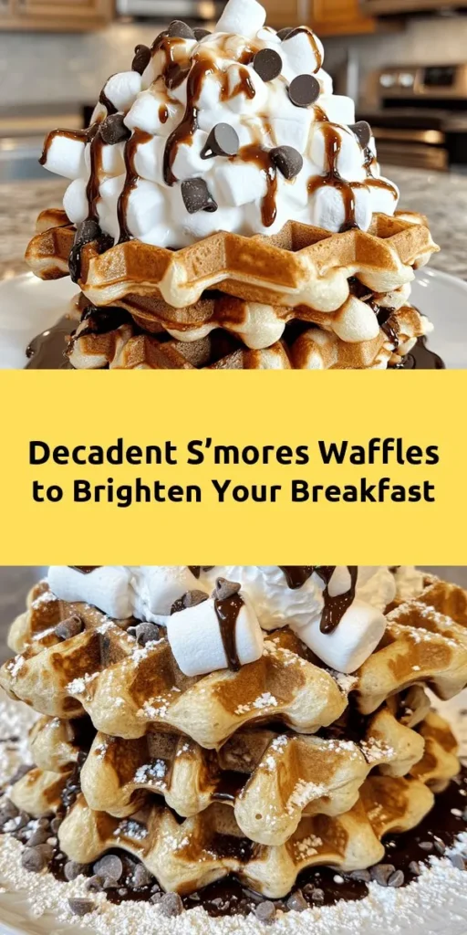 Wake up to the deliciousness of S'mores Waffles, a delightful twist on the classic campfire treat! This easy recipe combines the comfort of waffles with gooey marshmallows, rich chocolate, and crunchy graham crackers. Perfect for family brunches or a sweet weekend indulgence, these waffles promise to spark joy and nostalgia around your breakfast table. Get ready for an unforgettable culinary experience! #SmoresWaffles #BreakfastDelight #WeekendBrunch #Sweets #Foodie