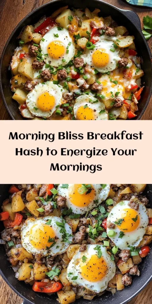 Start your day right with the Morning Bliss Breakfast Hash! This versatile dish combines crispy potatoes, vibrant veggies, and protein options like sausage or tofu for a hearty meal. Packed with nutrients and customizable for any diet, it's a delicious way to fuel your morning. Whether enjoyed at brunch or as a quick weeknight dinner, this breakfast hash is sure to please everyone at the table. Try it out today! #BreakfastHash #HealthyEating #BrunchIdeas #MorningMeals #Foodie