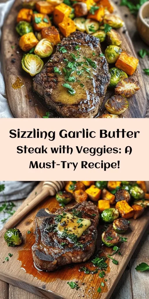 Experience a delightful culinary journey with Sizzling Garlic Butter Steak paired with roasted Brussels sprouts and sweet potatoes. This dish features mouthwatering ribeye steak, known for its rich flavor, complemented by nutritious Brussels sprouts and the sweetness of vibrant sweet potatoes. Follow our step-by-step guide to create a flavorful, satisfying meal that's perfect for any occasion. Impress your friends and family with this delicious recipe! #GarlicButterSteak #BrusselsSprouts #SweetPotatoes #DinnerInspiration #CulinaryAdventure #HealthyEating
