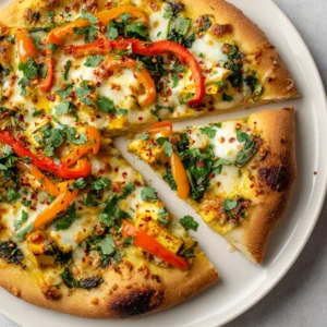 Explore a delightful fusion of flavors with Tofu Curry Pizza Delight—a vegetarian pizza that combines the savory richness of a curry dish with the fun of a classic pizza. This unique dish takes the wholesome nature of tofu and melds it with fragrant spices, creating an exciting topping that sits perfectly atop a smooth, homemade pizza crust. Whether you’re hosting friends for a laid-back dinner party or looking for a fun weeknight meal, this recipe is guaranteed to impress.