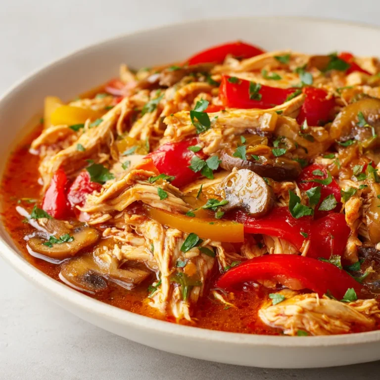 Chicken Cacciatore, a classic Italian dish, translates to "hunter's chicken" and is renowned for its rich and hearty flavors. It typically consists of chicken simmered in a savory tomato sauce along with a medley of vegetables. This slow-cooker version elevates the traditional recipe, allowing for an easier cooking process while still packing in all the essential flavors that make it a favorite across many households. The combination of tender, juicy chicken with robust and sweet vegetables creates a comforting and delicious meal.