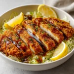 Salmon Katsu Delight is an enticing fusion dish that combines the richness of perfectly cooked salmon with the crispy, satisfying texture of traditional katsu. The marriage of these elements creates a dish that is not only delicious but also visually stunning, making it an excellent choice for various occasions—from casual family dinners to celebratory gatherings. The contrasting flavors of the flaky salmon, complemented by the crunch of panko breadcrumbs, provide a delightful experience for the palate.