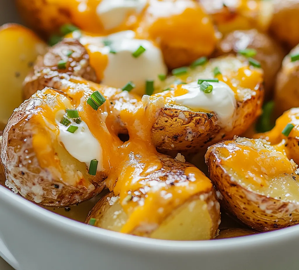 Cheesy Ranch Delight Potatoes are an irresistible side dish that combines the comforting textures of roasted baby potatoes with the irresistible flavor of sharp cheddar cheese and the tangy zest of ranch seasoning. This dish serves as a delightful accompaniment for a variety of meals or can shine on its own as a hearty snack. Its rich and creamy profile makes for a mouthwatering experience, transcending simple potato dishes while still being approachable in flavor.