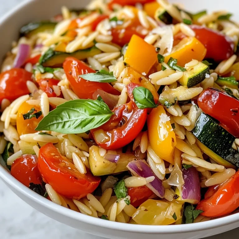 Roasted Vegetable Orzo Delight is not only a delicious meal but also a celebration of vibrant flavors and textures. This dish beautifully integrates orzo pasta with seasonal vegetables, creating a feast for both the eyes and the palate. The roasting process enhances the natural sweetness of the vegetables while adding depth and richness to the overall flavor, resulting in a delightful combination that is comforting yet light at the same time. Ideal for lunch or dinner, this dish works wonderfully as a main course or a side dish, making it versatile for any dining occasion.