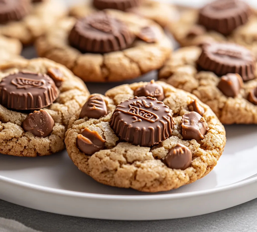 Crumbl Reese's Peanut Butter Cup Cookies are a heavenly creation that seamlessly combines the rich flavors of creamy peanut butter and decadent chocolate in a cookie format. Each bite brings forth the delightful taste of crunchy mini Reese’s peanut butter cups mixed into the soft and chewy dough. With their irresistible combination of taste and texture, these cookies are perfect for any occasion — whether you're having friends over for coffee, hosting a birthday party, or simply treating yourself on a quiet evening.