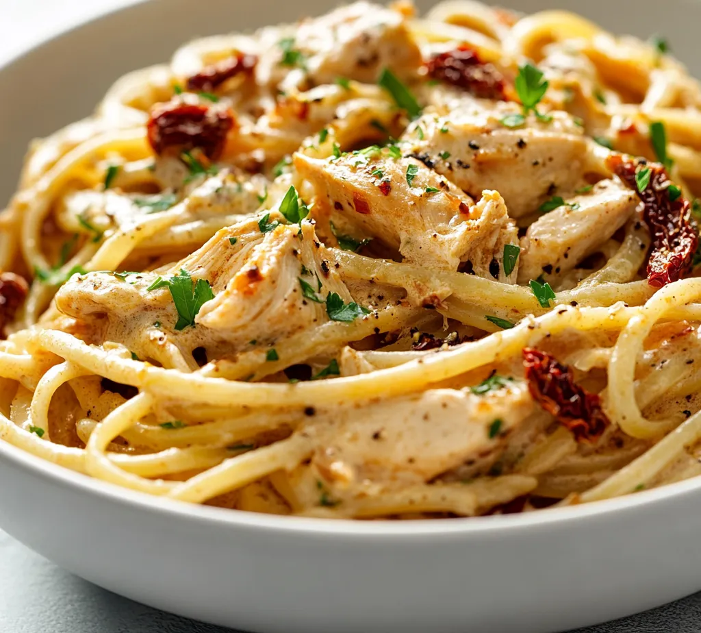 Cowboy Butter Chicken Linguine is a delightful dish that perfectly marries the rich, savory flavors of creamy butter sauce with tender pieces of chicken and vibrant pasta. This recipe is not only simple to prepare but also packs a flavor punch that is sure to impress anyone who sits at your table. The combination of sun-dried tomatoes and fresh herbs adds an exciting twist to the traditional pasta fare, bringing a taste that evokes a sense of comfort and satisfaction.