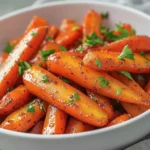 Brown sugar glazed carrots are a delightful side dish that marries the natural sweetness of carrots with the rich, caramel-like flavor of brown sugar. This simple yet elegant recipe elevates the humble carrot into a sweet and savory delight that can complement a variety of main dishes. The shine and gloss from the glaze, along with the warm hues of cooked carrots, make for a visually appealing presentation on any dining table.