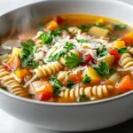 Introducing Italian Penicillin Soup, a delightful blend of comforting ingredients that exude warmth and flavor. This nourishing soup, often referred to as a culinary hug, is perfect for those chilly days when you crave something hearty and soothing. Packed with a variety of vegetables, aromatic herbs, and nutritious beans, this recipe captures the essence of home cooking while being easy to prepare.