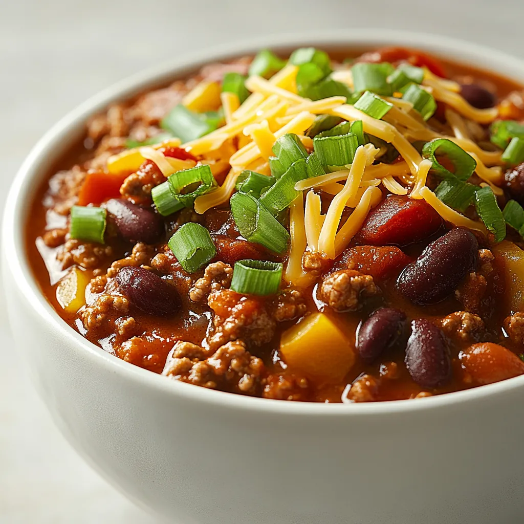 Chili has long been a beloved dish, cherished for its rich and hearty flavor that warms both heart and soul. This Robust Slow-Cooked Chili Delight is no exception, offering a delightful combination of textures and tastes that make it a perfect comfort food. It's a dish that comes alive through the magic of slow cooking, allowing the ingredients to meld and develop deeper flavors over time. Whether you're gathering friends for a game night or enjoying a cozy evening in, this chili stands out as a satisfying main course that everyone will relish.
