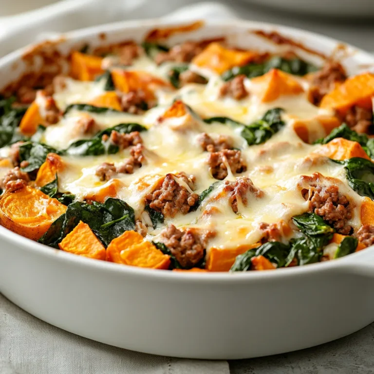 Savory Sweet Potato and Turkey Casserole is a delicious and wholesome dish that perfectly balances flavors and textures. This recipe combines tender sweet potatoes, lean ground turkey, and aromatic spices for a comforting meal that is sure to please the whole family. The inclusion of fresh spinach not only adds a pop of color but also enhances the nutritional value of the dish, making it a fantastic option for health-conscious eaters.