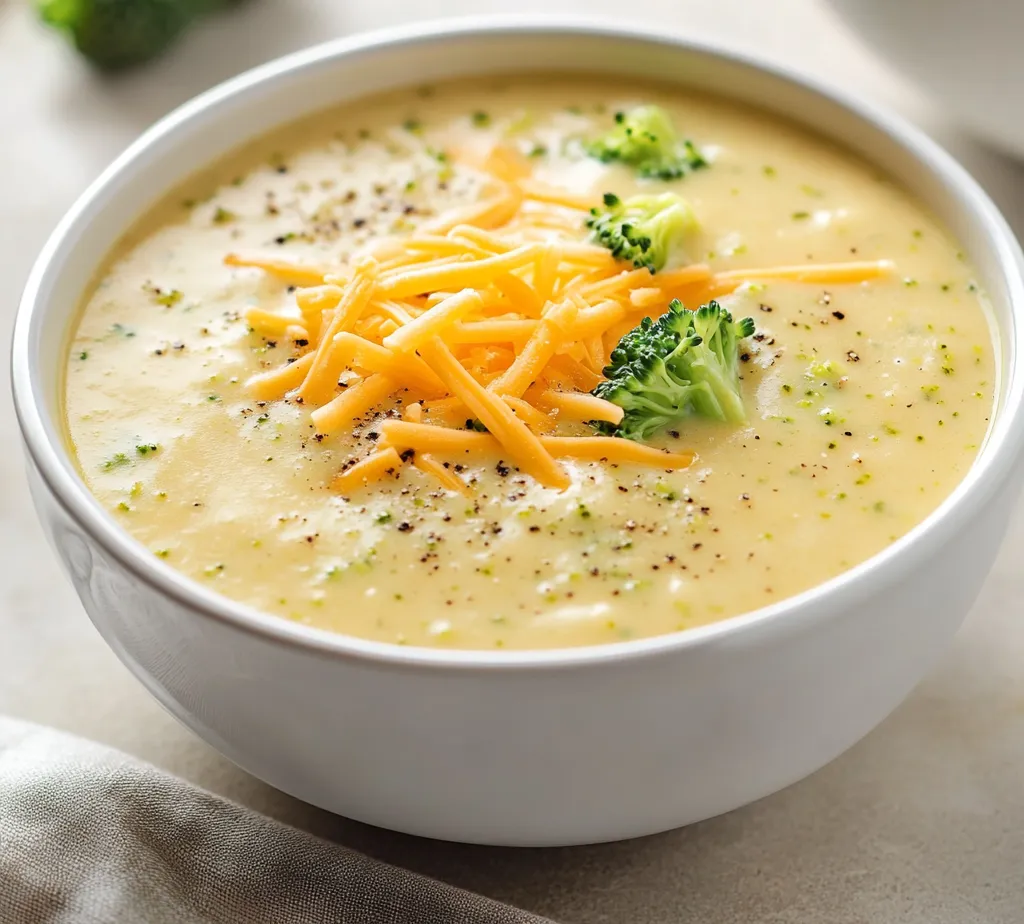 Broccoli cheddar soup is a classic comfort food, and the Creamy Broccoli Cheddar Delight Soup elevates this traditional dish with its rich flavors and creamy texture. This soup showcases the wonderful combination of fresh broccoli and sharp cheddar cheese, all while being easy to prepare. Ideal for chilly evenings when you're in need of something warming, or as a hearty option for lunch, this soup is as nourishing as it is delicious. Each spoonful offers a blend of comforting flavors, making it a perfect solution for a cozy meal at home.