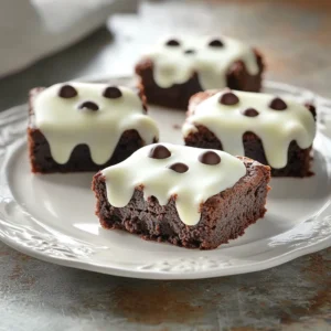 The charm of Halloween often calls for delightful and spooky treats that captivate both kids and adults alike. Ghostly Delight Brownies are the perfect concoction of rich chocolate flavors combined with playful ghostly decorations, making them an eye-catching addition to any Halloween celebration. These brownies are not only delicious but also easy to prepare, ensuring you can whip them up without fuss. The dark, fudgy brownie base serves as an excellent canvas for a layer of creamy, white chocolate that resembles friendly little ghosts, complete with mini chocolate chip eyes that will enchant your guests.