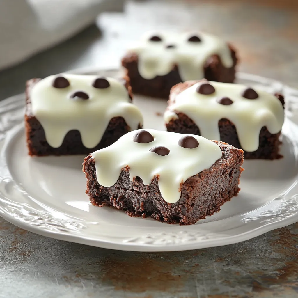 The charm of Halloween often calls for delightful and spooky treats that captivate both kids and adults alike. Ghostly Delight Brownies are the perfect concoction of rich chocolate flavors combined with playful ghostly decorations, making them an eye-catching addition to any Halloween celebration. These brownies are not only delicious but also easy to prepare, ensuring you can whip them up without fuss. The dark, fudgy brownie base serves as an excellent canvas for a layer of creamy, white chocolate that resembles friendly little ghosts, complete with mini chocolate chip eyes that will enchant your guests.