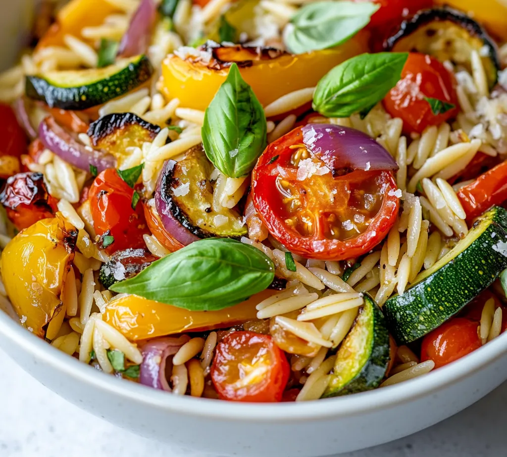 Roasted Vegetable Orzo Delight is not only a delicious meal but also a celebration of vibrant flavors and textures. This dish beautifully integrates orzo pasta with seasonal vegetables, creating a feast for both the eyes and the palate. The roasting process enhances the natural sweetness of the vegetables while adding depth and richness to the overall flavor, resulting in a delightful combination that is comforting yet light at the same time. Ideal for lunch or dinner, this dish works wonderfully as a main course or a side dish, making it versatile for any dining occasion.