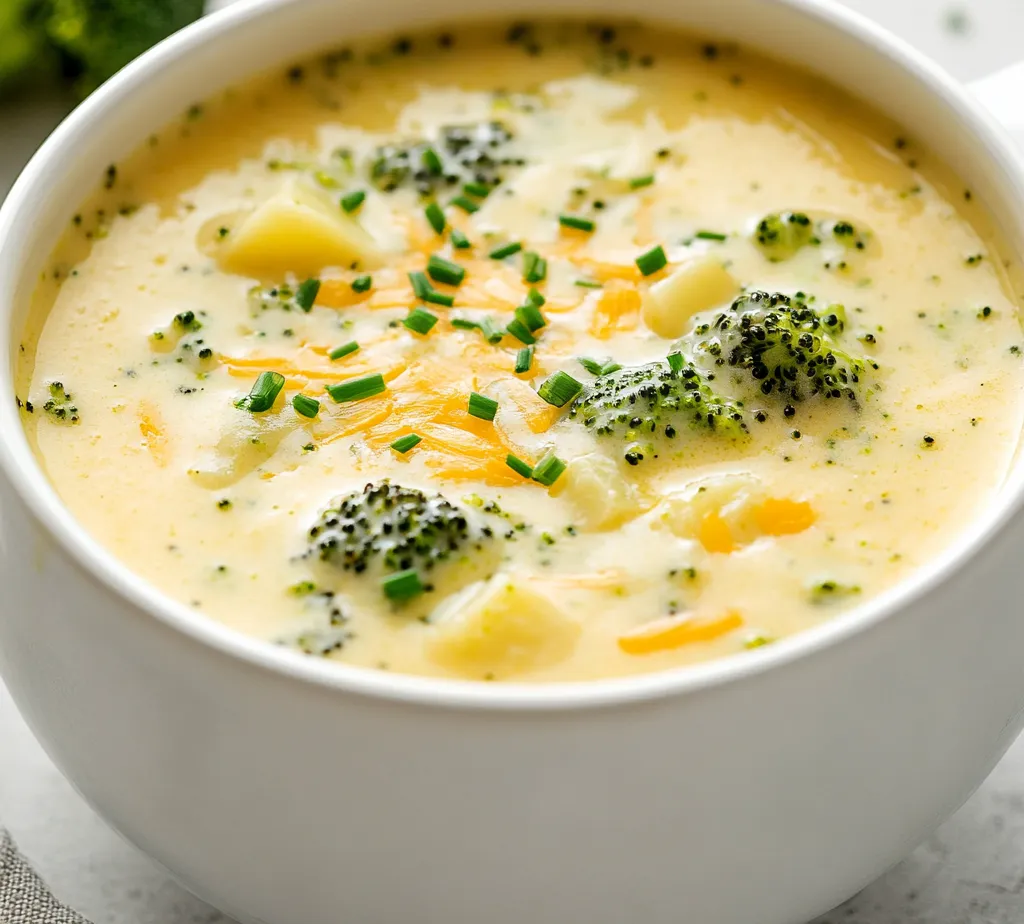 Creamy Broccoli and Potato Cheddar Soup is a comforting and nutritious dish that brings together the vibrant flavors of broccoli and the rich, sharp taste of cheddar cheese. This delightful soup is perfect for chilly days when you need something warm and filling. With its creamy texture and a fantastic blend of ingredients, it serves as a hearty meal that can be whipped up in just 40 minutes. The combination of earthy potatoes with the fresh crunch of broccoli provides not only a satisfying dish but also a colorful presentation that is sure to please family and friends alike.