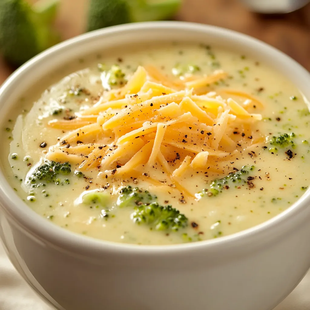 Broccoli cheddar soup is a classic comfort food, and the Creamy Broccoli Cheddar Delight Soup elevates this traditional dish with its rich flavors and creamy texture. This soup showcases the wonderful combination of fresh broccoli and sharp cheddar cheese, all while being easy to prepare. Ideal for chilly evenings when you're in need of something warming, or as a hearty option for lunch, this soup is as nourishing as it is delicious. Each spoonful offers a blend of comforting flavors, making it a perfect solution for a cozy meal at home.