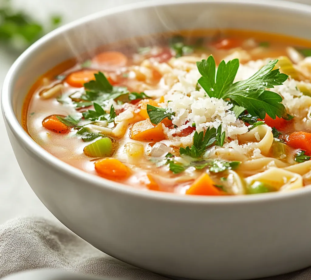 Introducing Italian Penicillin Soup, a delightful blend of comforting ingredients that exude warmth and flavor. This nourishing soup, often referred to as a culinary hug, is perfect for those chilly days when you crave something hearty and soothing. Packed with a variety of vegetables, aromatic herbs, and nutritious beans, this recipe captures the essence of home cooking while being easy to prepare.