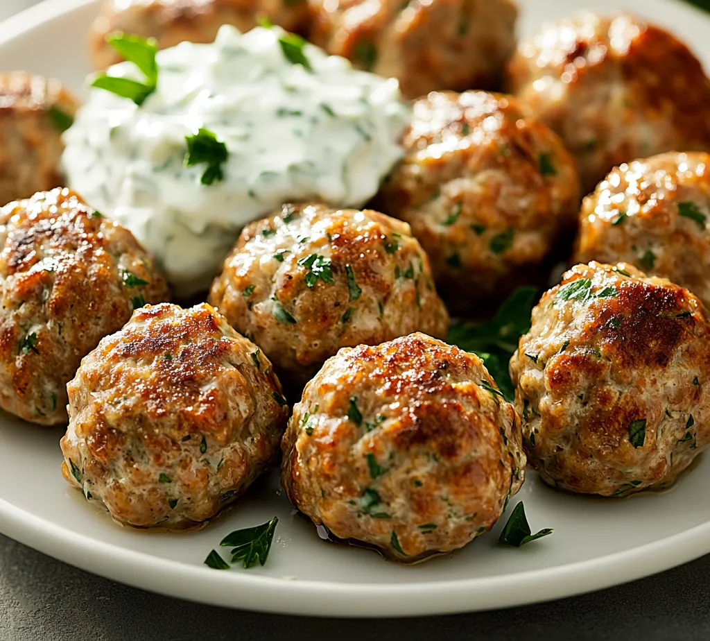 Savory Greek Turkey Meatballs with Tzatziki Sauce bring a touch of the Mediterranean into your home kitchen, offering vibrant flavors that are both satisfying and nutritious. Originating from the heart of Greek cuisine, these meatballs are notable for their rich blend of herbs and spices, perfectly paired with a creamy, tangy tzatziki sauce that elevates the overall dining experience. Made from ground turkey and whole wheat breadcrumbs, this dish represents a delicious fusion of health and flavor, making it an ideal option for family dinners or casual gatherings.