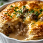 The Savory Sausage, Gravy, and Biscuit Pie is a delightful combination of flavors and textures that brings comfort food to a whole new level. It’s a warm, hearty dish that perfectly marries the richness of breakfast sausage with the creaminess of homemade gravy, all encased in a fluffy biscuit crust. This dish is not only satisfying but also versatile, making it suitable for breakfast, lunch, or dinner.