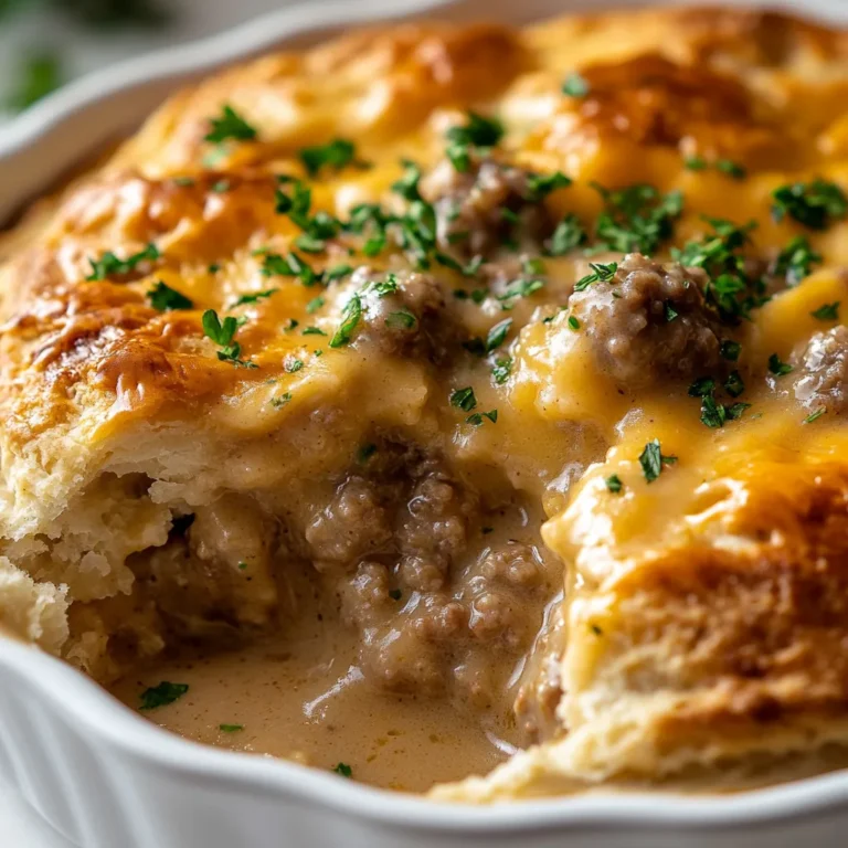 The Savory Sausage, Gravy, and Biscuit Pie is a delightful combination of flavors and textures that brings comfort food to a whole new level. It’s a warm, hearty dish that perfectly marries the richness of breakfast sausage with the creaminess of homemade gravy, all encased in a fluffy biscuit crust. This dish is not only satisfying but also versatile, making it suitable for breakfast, lunch, or dinner.
