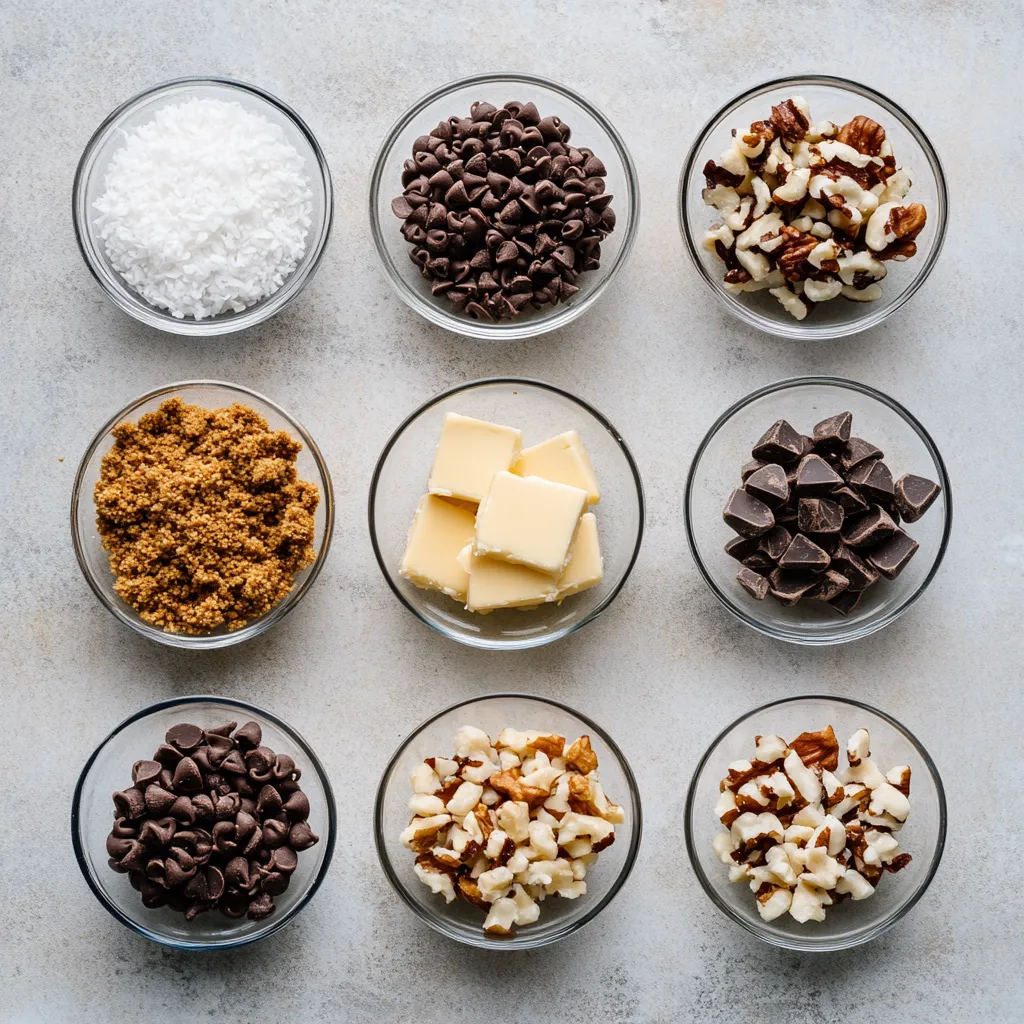 The enchantment of cookies reaches new heights with the delightful Enchanted Cookie Bar Extravaganza. These cookie bars blend a rich variety of flavors that will captivate your taste buds and become a beloved treat at any gathering. Ideal for both casual family gatherings and festive occasions, this recipe effortlessly merges ingredients that create a heavenly, layered masterpiece. Each bite offers a tantalizing mix of sweetness from the chocolate and butterscotch, a satisfyingly crunchy texture from the graham cracker base and nuts, and a hint of richness from the sweetened condensed milk and coconut.