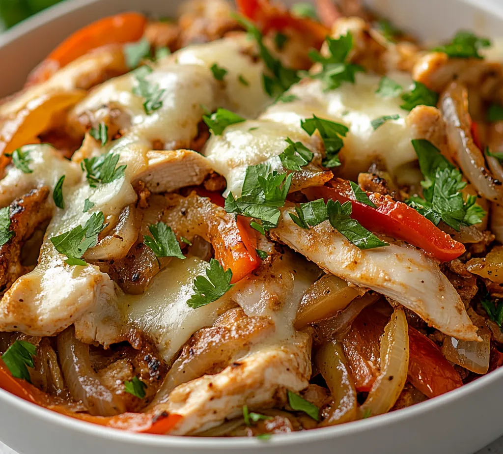 Exploring the fusion of flavors in savory chicken cheesesteaks reveals a hearty and satisfying dish that tantalizes the taste buds. This savory chicken cheesesteak skillet combines tender chicken, colorful vegetables, and gooey cheese in a simple yet delectable one-pan meal. Ideal for busy weeknights or relaxed gatherings, this dish promises comfort and flavor. The combination of mouthwatering seasonings and fresh vegetables makes it not only delicious but also visually appealing, creating a perfect atmosphere for family dinners or casual get-togethers.
