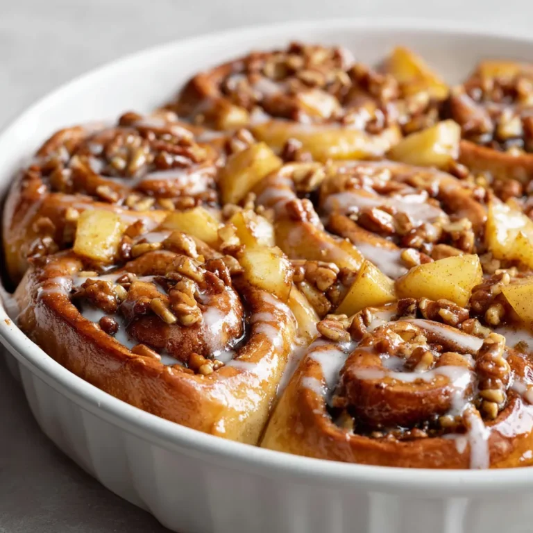 This Heavenly Apple Pecan Cinnamon Roll Bake is a delightful fusion of flavors, combining the sweetness of cinnamon rolls with the tartness of apples and the crunch of pecans. Every bite offers a comforting blend of warm spices and textures that evoke a sense of home. Whether enjoyed as a brunch centerpiece or a cozy dessert, this recipe showcases comforting ingredients that come together to create a warm and inviting dish. The cinnamon rolls provide a fluffy base, while the juicy apples and crunchy pecans elevate the flavors, making it a perfect choice for gathering loved ones around the table.