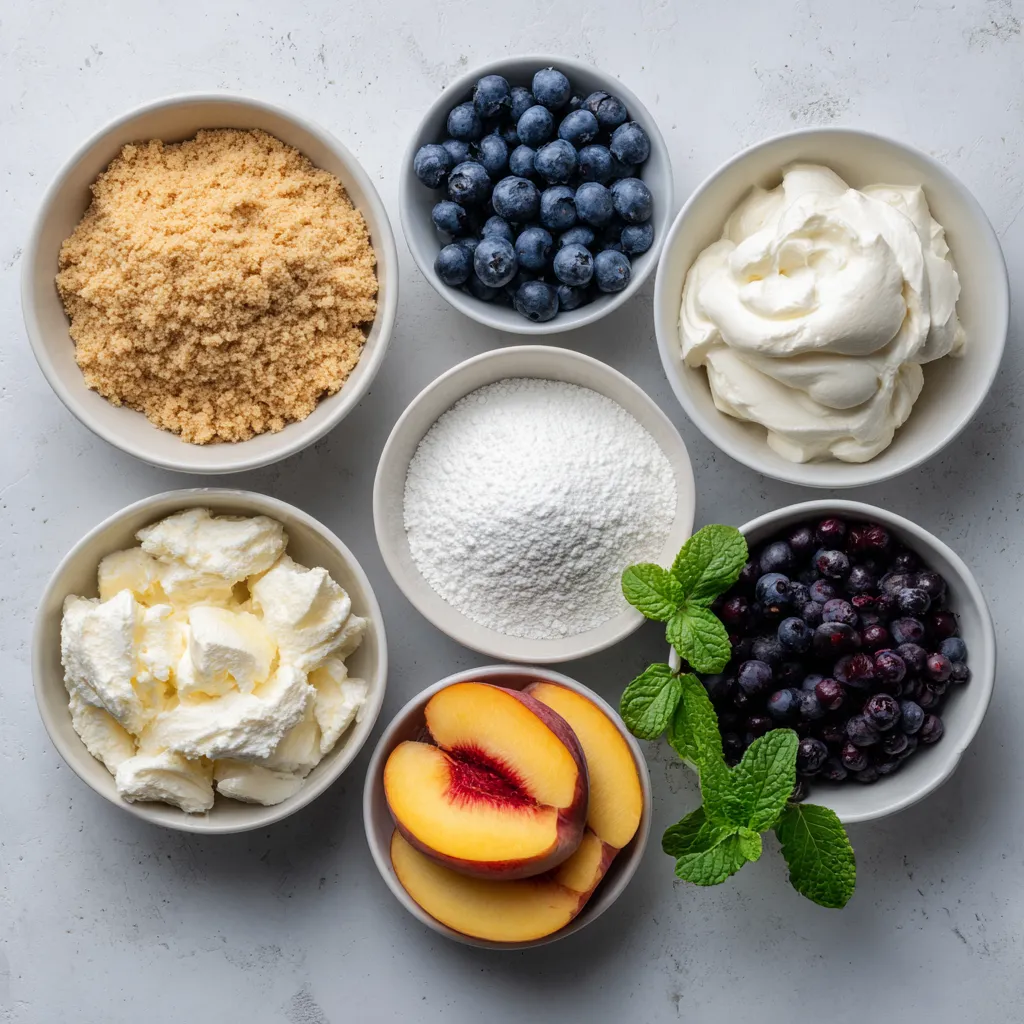 The No-Bake Peach Blueberry Cheesecake Delight is an exquisite dessert that harmoniously combines creamy cheesecake with vibrant fresh fruits. This light and airy treat is perfect for summer gatherings, potlucks, or any occasion where you want to impress guests with minimal effort. The tartness of fresh blueberries perfectly complements the sweetness of juicy peaches, creating a delightful balance that will leave your taste buds yearning for more.