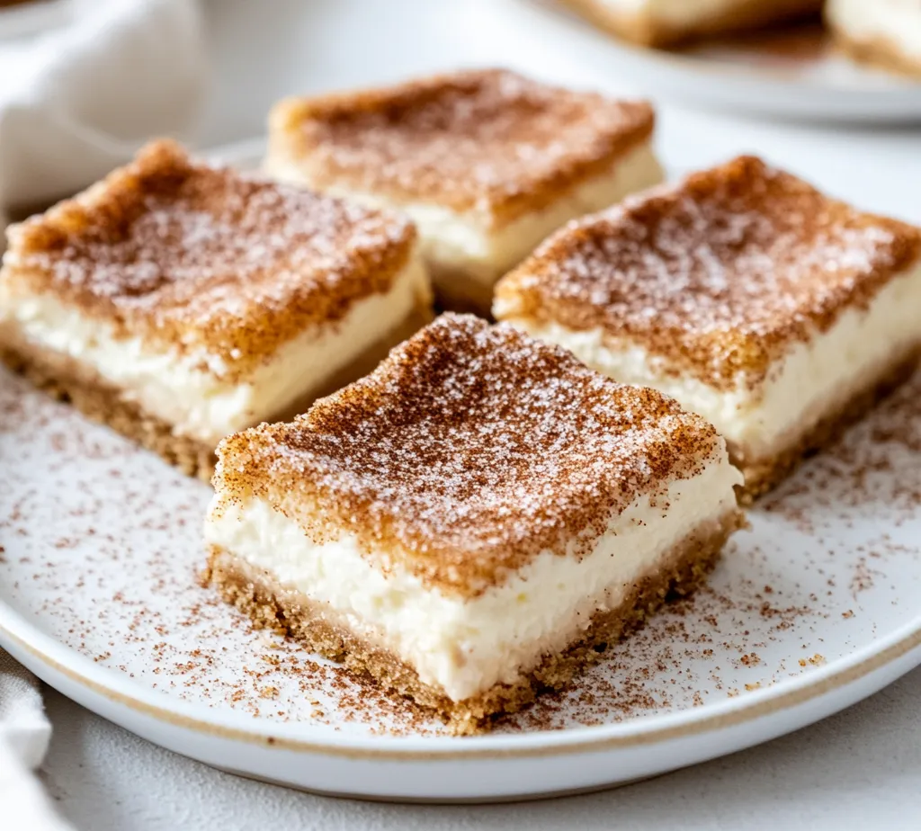 The Churro Cinnamon Sugar Cheesecake Bars combine two beloved desserts into one indulgent treat. With a churro-inspired crust, a creamy cheesecake filling, and a delightful cinnamon-sugar topping, these bars are perfect for any occasion. The sweet aroma of cinnamon as they bake transforms your kitchen, drawing everyone close with anticipation. Ideal as a dessert after dinner or a sweet snack during a gathering, these cheesecake bars promise to be a crowd-pleaser.