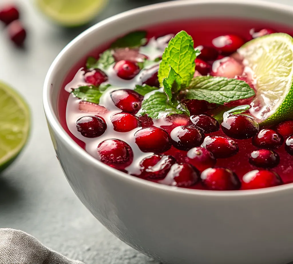 The festive season calls for beverages that are as delightful to the palate as they are visually appealing. The Festive Cranberry Pomegranate Mojito Mocktail is a refreshing non-alcoholic drink that is perfectly suited for holiday gatherings. This mocktail artfully combines the tartness of fresh cranberries with the sweetness of unsweetened pomegranate juice, resulting in a vibrant drink bursting with flavor. Itās ideal for any occasion, whether you're celebrating with friends or enjoying a cozy evening at home. Each sip is an invitation to savor the season with a delightful twist on a classic.