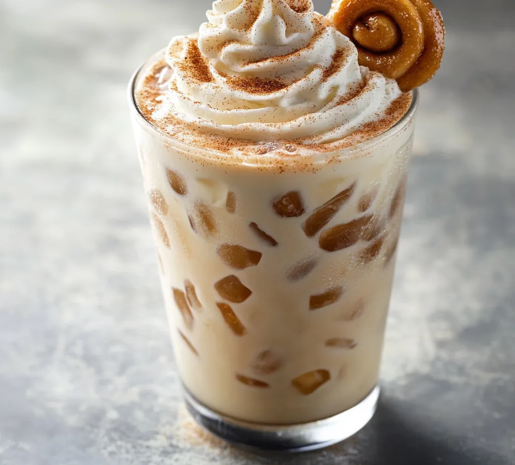 An Iced Cinnamon Roll Latte Delight combines the rich essence of strong brewed coffee with the warm and sweet notes of cinnamon. This delightful beverage offers a unique twist on traditional coffee drinks, transforming the comforting flavors of a fresh cinnamon roll into a refreshing iced treat. Perfect for a morning boost or a cozy afternoon indulgence, this latte captures the heartwarming essence of both beverages. For coffee lovers and casual drinkers alike, this combination promises a delightful experience that encapsulates the feeling of a bakery-fresh cinnamon roll in every sip.