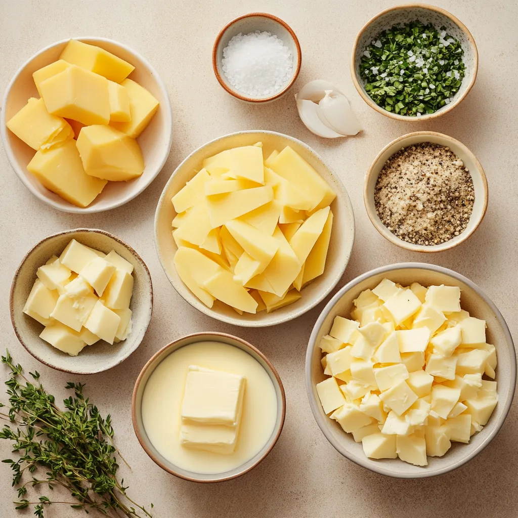 Scalloped potatoes are a classic comfort food that holds a special place in the hearts of many. With their creamy texture and rich, cheesy flavor, they make an excellent accompaniment to a variety of meals or can even stand alone as a fulfilling main course. This particular recipe elevates the traditional dish by using Yukon Gold potatoes, known for their buttery flavor and creamy consistency, paired with a delicious blend of Gruyère and sharp cheddar cheeses. The combination of these ingredients creates a delectable dish that is both indulgent and satisfying.