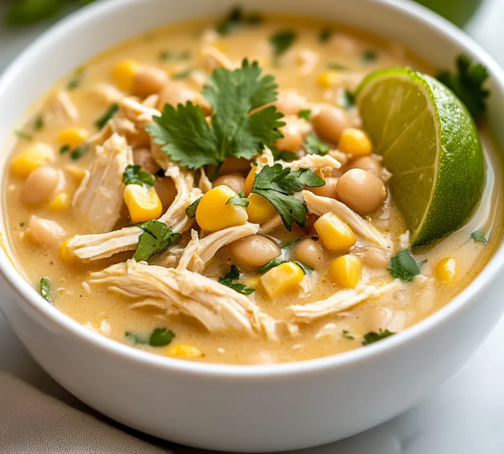 Creamy slow-cooker white chicken chili is a delightful dish that captures the essence of comfort food in every spoonful. This hearty creation blends tender chicken with a variety of ingredients, resulting in a velvety texture and a burst of flavor that warms both the heart and the soul. It is the epitome of cozy eating, perfect for chilly evenings or casual family gatherings, and is equally satisfying whether enjoyed alone or paired with crusty bread or cornbread.