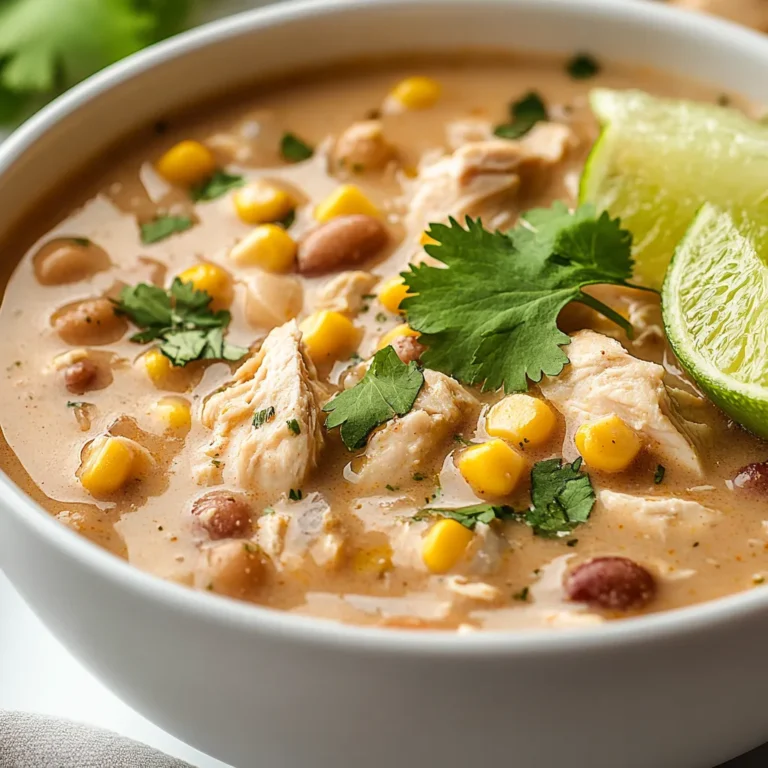 This creamy white chicken chili offers a delightful blend of flavors and a comforting mouthfeel, making it the ideal dish for cool evenings or casual gatherings. With tender shredded chicken, hearty white beans, and a kick of jalapeño, this recipe is sure to please. The combination of spices, including ground cumin and smoked paprika, not only adds depth but also complements the creamy texture, ensuring that each spoonful is rich and satisfying.