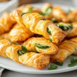 Explore the tantalizing world of appetizers with Flaky Jalapeño Popper Twists. These savory delights combine the rich flavors of creamy cheese and spicy jalapeños, all wrapped in a buttery, flaky pastry. Perfect for gatherings, parties, or as a snack, these twists deliver an exciting blend of texture and taste that is sure to please any crowd. Their flaky exterior contrasts beautifully with the creamy cheese filling, making each bite a delightful experience.