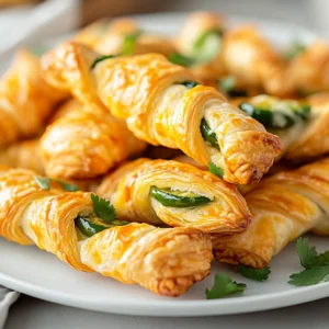 Explore the tantalizing world of appetizers with Flaky Jalapeño Popper Twists. These savory delights combine the rich flavors of creamy cheese and spicy jalapeños, all wrapped in a buttery, flaky pastry. Perfect for gatherings, parties, or as a snack, these twists deliver an exciting blend of texture and taste that is sure to please any crowd. Their flaky exterior contrasts beautifully with the creamy cheese filling, making each bite a delightful experience.