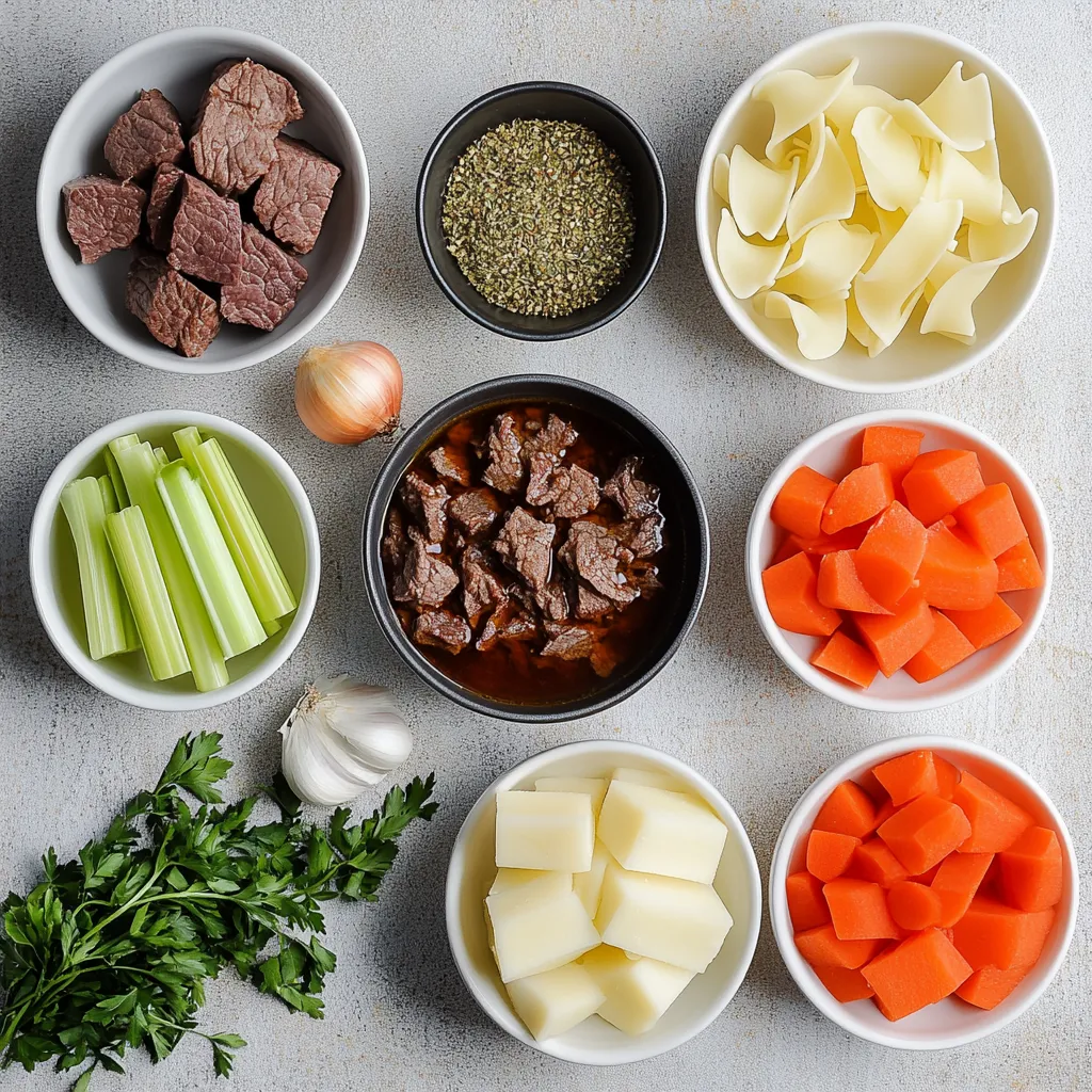 Exploring comforting meals often leads us to gems like Cozy Stovetop Beef and Noodles. This hearty dish not only warms your soul but also brings a richness that is perfect for any occasion. With tender beef and nutritious vegetables simmered in a savory broth, this recipe combines wholesome ingredients for a satisfying, one-pot meal. It captures the essence of a home-cooked feast, making it an ideal choice for family dinners or cozy gatherings on a chilly evening.