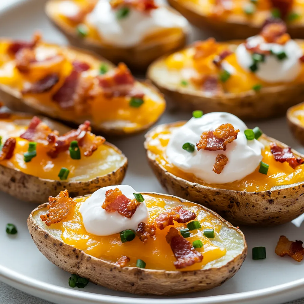 The allure of mini potato skins lies in their crispy texture and savory toppings, making them a beloved appetizer for gatherings and casual snacking alike. This recipe for Gluten-Free Mini Potato Skins Delight elevates traditional flavors with a focus on quality ingredients, ensuring they cater to both gluten-free diets and vegan preferences. The crispy, tender base of the russet potato sets the stage for a delightful combination of melted cheese, crumbled bacon, and a dollop of creamy topping, all complemented by fresh herbs.