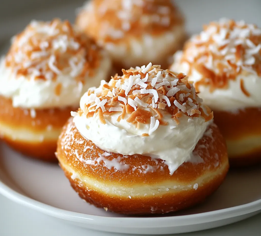 The joy of making homemade donuts goes beyond the delightful aromas wafting through your kitchen—it lies in the unique flavor combinations that make each bite a celebration. Coconut Cream Donuts Delight takes the classic donut to a tropical paradise with its rich coconut flavor and fluffy texture. The recipe transforms ordinary ingredients into a luscious treat that’s perfect for sharing with friends and family or enjoying on a peaceful Sunday brunch. The combination of tender donuts filled with sweet coconut whipped cream creates a delightful indulgence that is both comforting and refreshing.