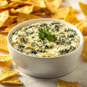 Explore the velvety goodness of Creamy Spinach Artichoke Dip Delight, a classic appetizer that combines rich cheeses and vibrant vegetables. This dip perfectly balances the earthy flavor of spinach with the tangy sweetness of artichoke hearts. Imagine gathering around with friends and family, sharing this luscious dip, warm and bubbling, making every occasion special.