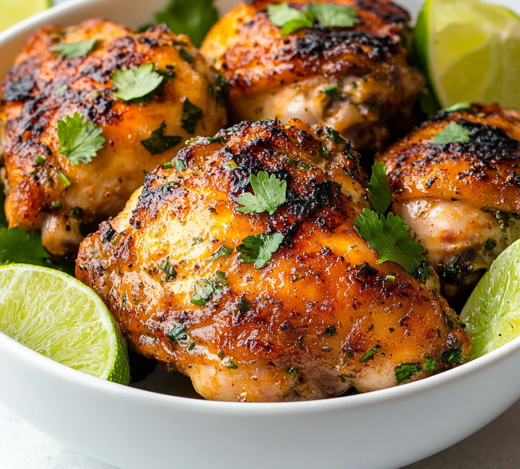 The vibrant flavors of cilantro and lime converge in this delightful recipe for Cilantro Lime Chicken Thighs, creating a dish that is not only mouthwatering but also easy to prepare. Perfect for gatherings or weeknight dinners, this recipe brings zest and personality to your dining table, making it a favorite for chicken lovers. The lively lime juice and the freshness of chopped cilantro blend seamlessly, infusing the chicken with a bright, refreshing taste.