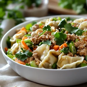 One-Pan Dumpling Delight is a fantastic option for those busy weeknights when you crave something hearty yet straightforward to prepare. This dish combines the convenience of a one-pan meal with the flavors and textures of a classic dumpling soup, ensuring that both satisfaction and ease come together beautifully. This recipe is particularly appealing to families or individuals looking to enjoy a nutritious dinner without spending hours in the kitchen.