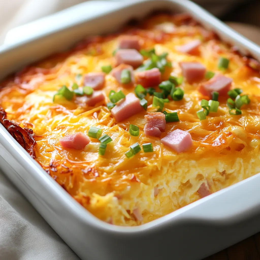 The Hashbrown Egg Casserole Delight is a mouthwatering breakfast or brunch option that brings satisfaction to any table. This casserole, filled with savory goodness, features crispy hashbrowns, creamy eggs, and rich cheese, creating a harmonious blend of flavors and textures. It stands out as a centerpiece, ready to impress whether you're hosting a gathering or simply indulging on a peaceful weekend morning.