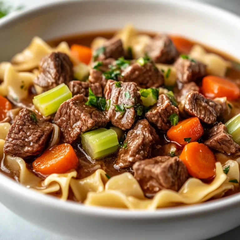 Exploring comforting meals often leads us to gems like Cozy Stovetop Beef and Noodles. This hearty dish not only warms your soul but also brings a richness that is perfect for any occasion. With tender beef and nutritious vegetables simmered in a savory broth, this recipe combines wholesome ingredients for a satisfying, one-pot meal. It captures the essence of a home-cooked feast, making it an ideal choice for family dinners or cozy gatherings on a chilly evening.