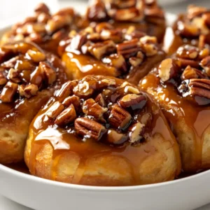 The joy of baking is elevated when making Sweet and Chewy Caramel Pecan Rolls. These delightful rolls balance the rich flavors of caramel and pecans with a soft, fluffy dough that's akin to a warm embrace. Each bite reveals a sweet filling of brown sugar and cinnamon, enhanced by the crunch of chopped pecans. You may find that they are an indulgent treat, perfect for any occasion, be it a leisurely breakfast, a cozy afternoon snack, or served at a festive brunch party.