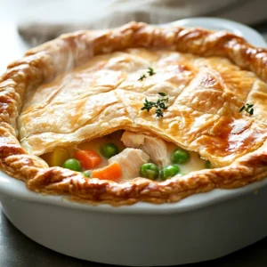 Savory Buttery Chicken Pot Pie is the epitome of comfort food, combining tender pieces of chicken with a medley of vegetables, all enveloped in a rich, creamy filling and a flaky pastry crust. This dish evokes warm memories of family dinners and cozy gatherings, making it an ideal choice for anyone seeking a hearty meal. The delightful aroma that fills your kitchen as it bakes is as comforting as the dish itself, inviting everyone to the table for a sharing experience.