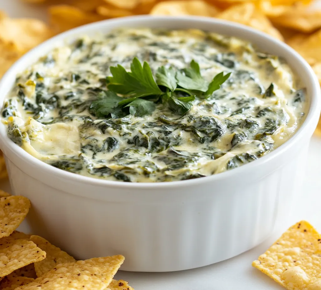 Explore the velvety goodness of Creamy Spinach Artichoke Dip Delight, a classic appetizer that combines rich cheeses and vibrant vegetables. This dip perfectly balances the earthy flavor of spinach with the tangy sweetness of artichoke hearts. Imagine gathering around with friends and family, sharing this luscious dip, warm and bubbling, making every occasion special.