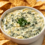 Creamy Spinach and Artichoke Dip Extravaganza is a delicious appetizer that has earned a cherished spot at gatherings, whether casual or festive. Its rich and creamy texture, combined with the vibrant flavors of spinach and artichokes, makes it a standout among dipping options. Perfect for game day, holiday parties, or even as a cozy snack during a movie night, this dip offers a satisfying combination of flavors that pleases the palate. The blend of cheese, cream, and seasoned vegetables creates a mouthwatering experience that will keep everyone coming back for more.